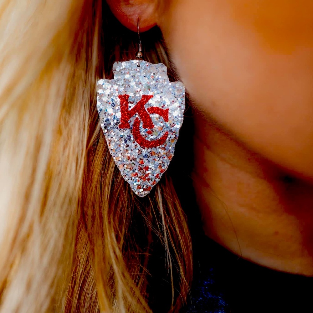 Handmade Chiefs Kc earrings